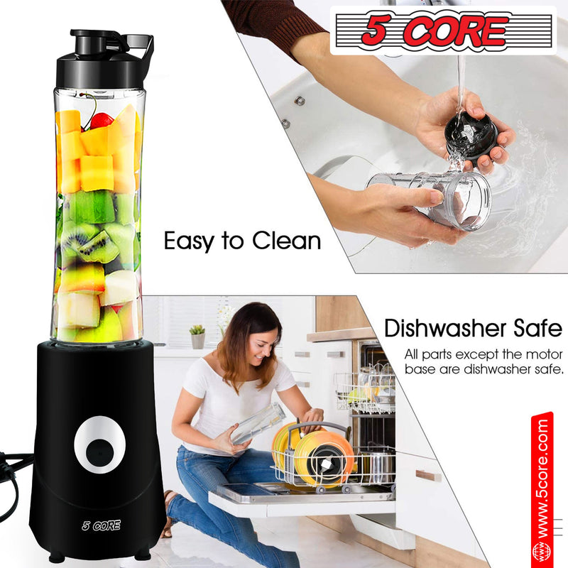 5 Core Portable Blenders For Kitchen 20 Oz Capacity 160W Personal Blender Small Smoothie Maker-9