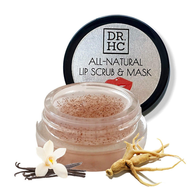DR.HC All-Natural Lip Scrub & Mask (10g, 0.35 oz.) (with Panax Ginseng, Raspberry & Avocado) (Exfoliating, Anti-pigmentation, Anti-dryness, Plumping...)-0