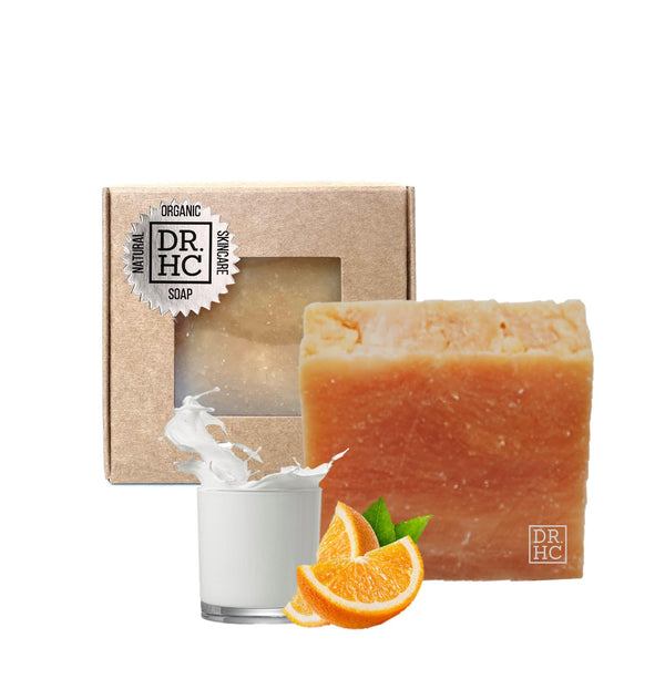 DR.HC All-Natural Skincare Face Soap - Goat Milk Orange (110g, 3.8oz.) (Skin brightening, Anti-aging, Anti-acne, Skin recovery...)-0